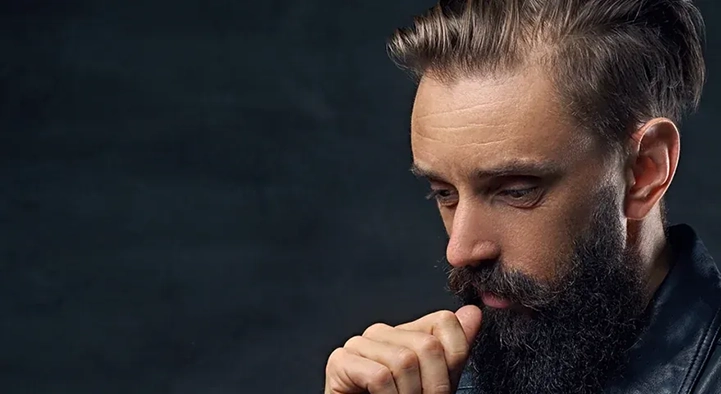Man with a natural black beard